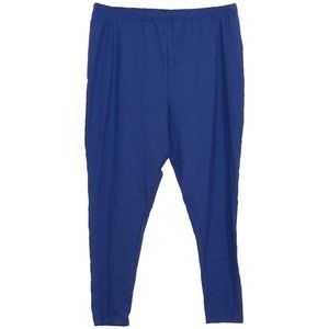 ROAMAN'S Blue Stretch Cotton Knit Essentials Ankle Length Leggings 2X NEW